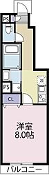 EVERGREENA 1Kの間取図画像