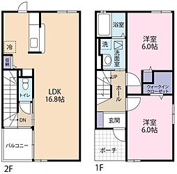 パステルハウス 1階2LDKの間取り