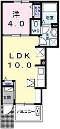 パークアクシスB 1LDKの間取図画像