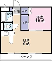 ROCK VALLEY 庄町 3階1LDKの間取り