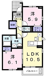 ナイトB 2LDKの間取図画像