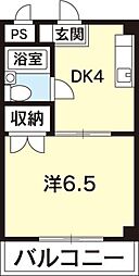 ホクワ常三島 1Kの間取図画像