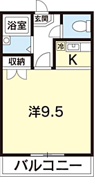 カーサ55 1Kの間取図画像