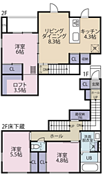 Belle Lead 東吉野 A棟 3SLDKの間取図画像