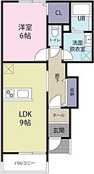 エンシアタウン2 1LDKの間取図画像