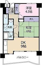 レジデンス福島 2DKの間取図画像