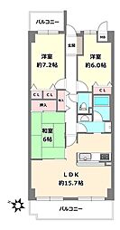 ローレルコート北千里 3LDKの間取り