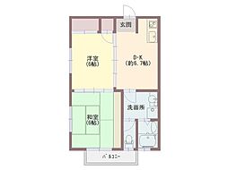 Nano’ｓ　Forest 1階2DKの間取り