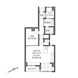 ライオンズマンション豪徳寺第2 1LDKの間取図画像