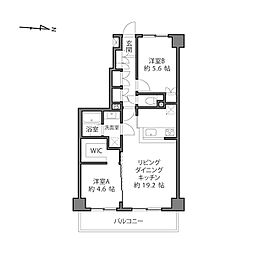 藤和仙川コープ 2LDKの間取図画像