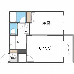 コンフォリア北三条 11階1LDKの間取り