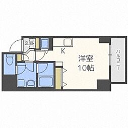 バロンドール 15階ワンルームの間取り