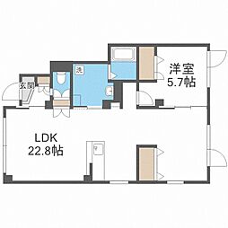 ｈｉｇｈ　ｒａｐｉｄｓ桑園 1階1LDKの間取り