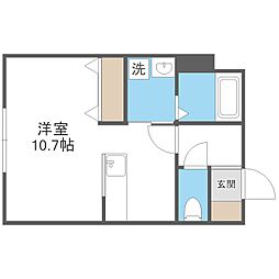ＧＡＴＥ63 4階1Kの間取り