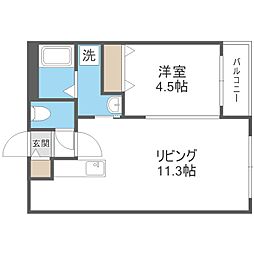 ウエリスアーバン円山北3条 5階1LDKの間取り