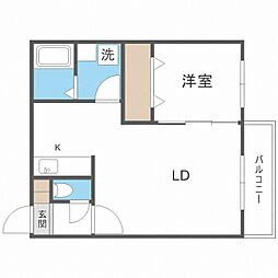 ラピスラズリ 3階1LDKの間取り