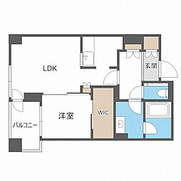 プライムメゾン南2条 12階1LDKの間取り