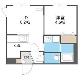 ラグジースペースＳ13 4階1LDKの間取り