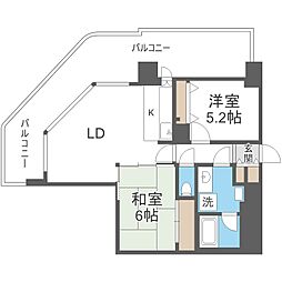 ライオンズマンション札幌スカイタワー 24階2LDKの間取り