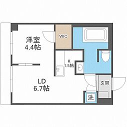 Ｄ×Ａｐａｒｔｍｅｎｔ　Ｎ3Ｅ6 3階1LDKの間取り
