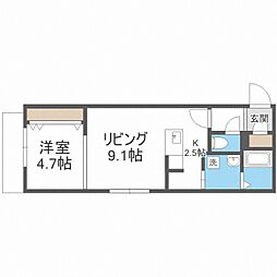 シャルルブラン 2階1LDKの間取り