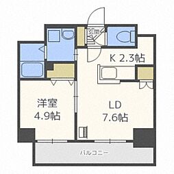 セトルレジデンス 3階1LDKの間取り