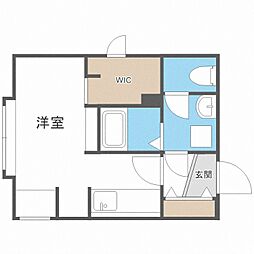 Ｇｒａｎｄ　Ｔｅｒｒａｃｅ北4条 3階1Kの間取り