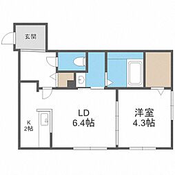 FUTABASQUARE琴似 1LDKの間取図画像