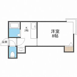 ヴィラ麻生・涼 1Kの間取図画像