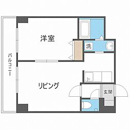 ラビドール手稲 1LDKの間取図画像