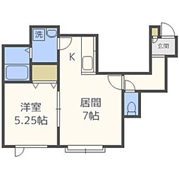 ボンヌ・シャンス 1LDKの間取図画像