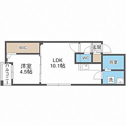 ワイルドホース3・3 1LDKの間取図画像