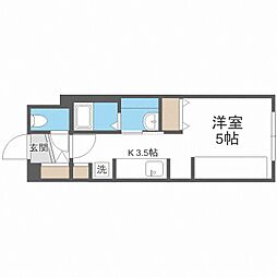 アストラリス本郷通 1Kの間取図画像