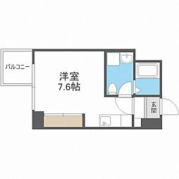 プライマル札幌北18条 ワンルームの間取図画像