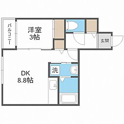 ルマーナ白石 1DKの間取図画像