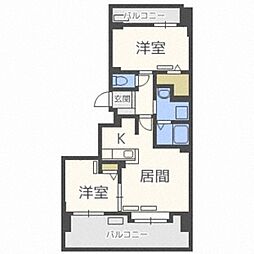 ドミ山鼻八条 2LDKの間取図画像