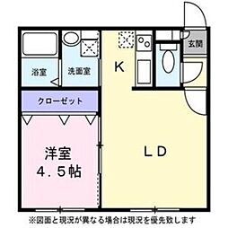 ドリームハウス3 1LDKの間取図画像