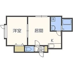 アプローズ1番館 1LDKの間取図画像