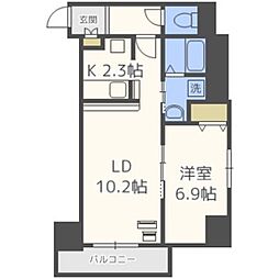 サンコート本郷通ガーデンヒルズ 1LDKの間取図画像