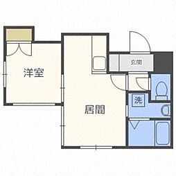 カハラ白石 1LDKの間取図画像