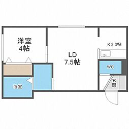AURA 1LDKの間取図画像