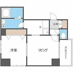 ビーンズコート 1LDKの間取図画像