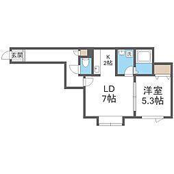 フロルドゥコルザ2 1LDKの間取図画像