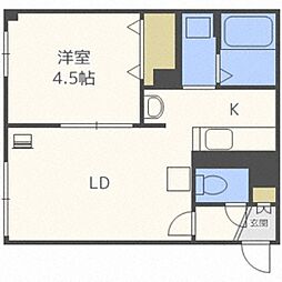 ParkWell札大前 1LDKの間取図画像