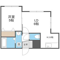 カハラ宮の沢 1LDKの間取図画像
