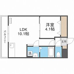 マルヤマパークViewApartment 1LDKの間取図画像