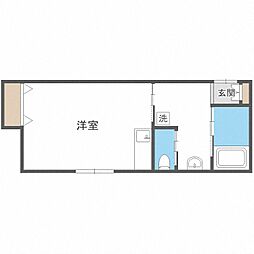 リヴィエール平岸 ワンルームの間取図画像
