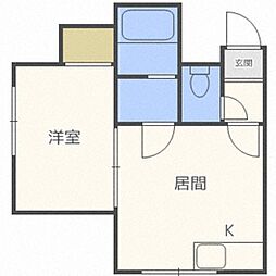 パセリーナ南郷 1DKの間取図画像