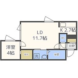 A-style宮の沢 1LDKの間取図画像