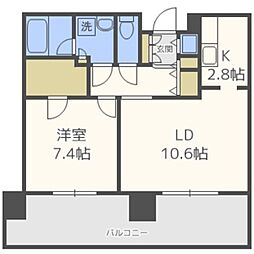 ビッグパレス南5条 1LDKの間取図画像